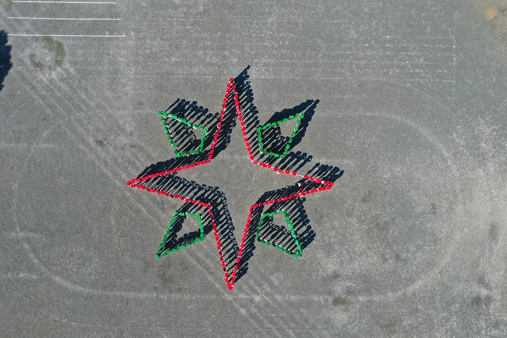 米ノ小小学校人文字2019-11-13